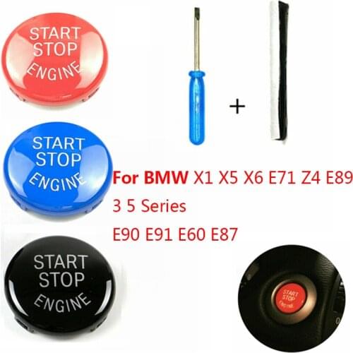 Car Engine START Button Replace Cover STOP Switch for BMW 1 3 5 Series E87 E90/E91/E92/E93 E60 X1 E84 X3 E83 X5 E70 X6 E71 Z4