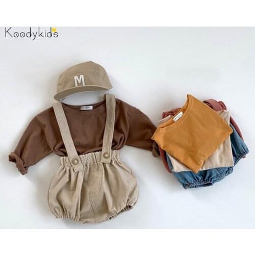 Koodykids 2020 Autumn Baby Girl Boy Clothes Set Baby Girl Shirt Top Long Sleeve And Pants Fashion Baby Clothes Set Spring