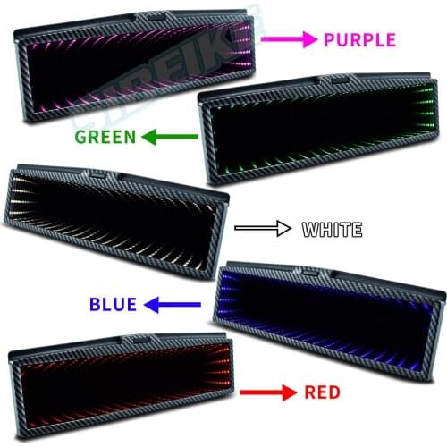 Copy Carbon Frame Galaxy Rearview Mirror LED Clip-On Infinity 3D bottomless extends Endless Infinite space