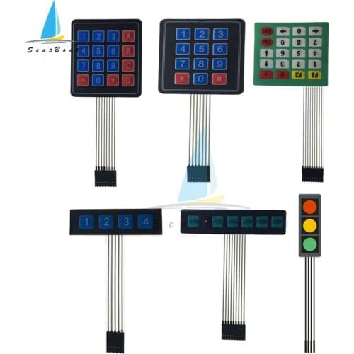 1PCS 3 4 6 12 16 20 Key Button Membrane Switch 3X4 4x4 4X5 Matrix Array Keyboard Keypad with LED Control Panel Pad DIY Kit