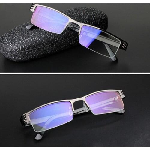 Multifocal Progressive Reading Glasses Men Women Anti Blue UV Protect Presbyopic Glasses Half Frame Automatic Adjustment Eyewear