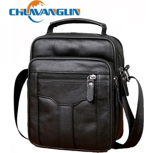 Chuwanglin Mens Business Genuine Leather Mini Crossbody Bag Cow skin Small Men Single Shoulder Messenger Bags 7011104