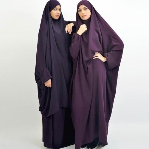 Oversized Milk Silky Muslim Fashion Hooded Abaya Dubai Islamic Robes 9 colors Bat Sleeved Abayas F2699 Prayer Clothing Dropship