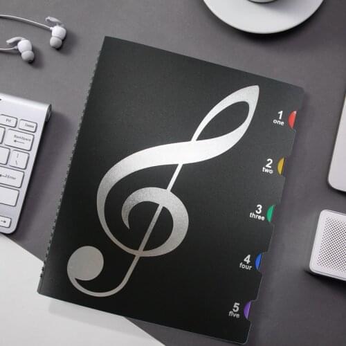 20 Pages/40 Sheets Folder Piano Score Storage Clip Music Band Practice Paper Organizer