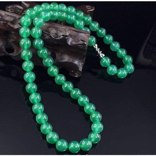 New type of natural emerald chaff Necklace bead chain 8mm in diameter long fashion boutique jewelry necklace jade jewelry