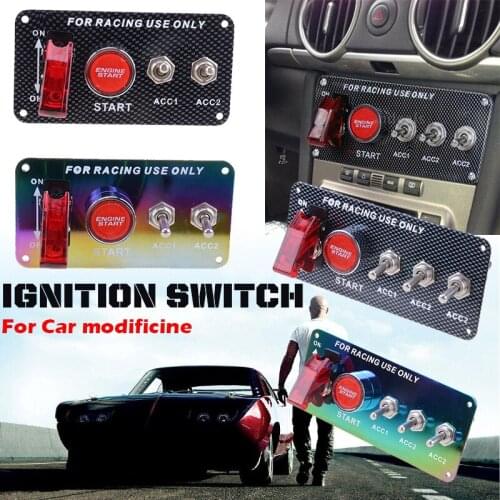 Racing Car Ignition Switch Panel Engine Start Key Toggle Button Modification Car Accessories LED Indicating Lamp