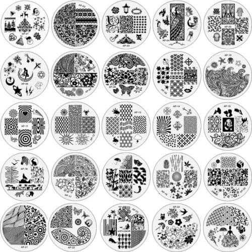 Kimcci 60pcs/lot Flower Animal Plant Star Nail Art Stamping Plates Merry ChristmasNail Art Templates Stencils Manicure Tools