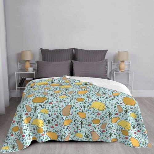 Capybaras In Blue Throw Blanket Clothing Luxurious Bed Blanket Hoodie Blankets Polar Bedspread Sofa Blanket Beach Cover Blanket