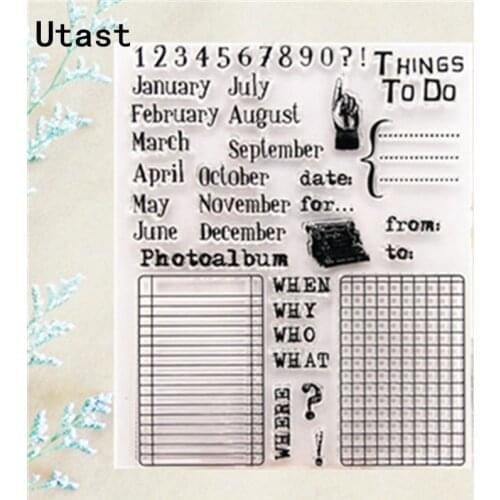 Month Plan Clear Silicone Stamps /Transparent Rubber Stamp for DIY Scrapbooking /Photo Album Decorative Craft Making