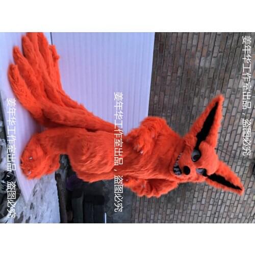 Real PHOTO Kyuubi Kitsune Gumiho furry Mascot Costume Fursuit Cosplay Animal Party Fancy Dress Carnival Birthday Gift
