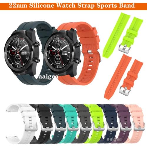 22mm Silicone Watch Band Strap for Ticwatch Pro 3 E2 S2 GTX Replacement strap