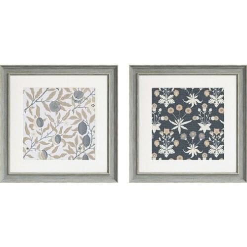 Retro So Easy So Beauty Fresh Flower Entrance Painting Nordic Blue Mural Wall Painting