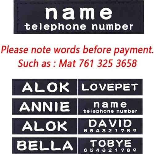 PU Personalized Dog Tag Dogs Name Custom K9 Dog Harness Collar Label Stickers Pets Harness Customized Name Dog Name Tag Engraved