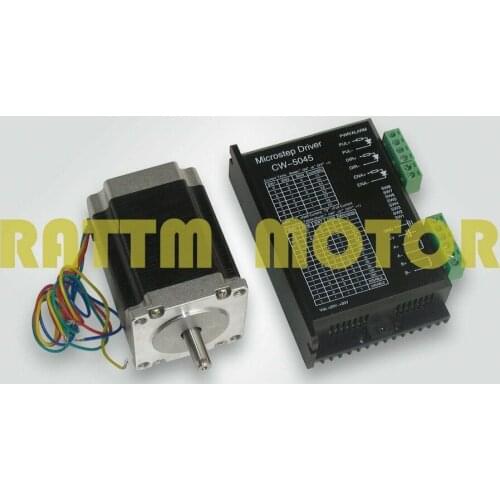 1set Nema23 stepper motor 270oz-in/76mm,3.0A + CW5045 Motor Driver 256 microstep,4.5A current 50VDC CNCkit