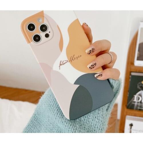 INS Illustration Phone Case Phone For iPhone 12 11 Pro Max XR XS Max X XS 7 8 Plus SE 2020 12 Abstract Geometry Silicone Cover