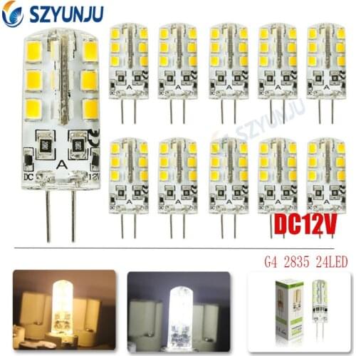 G4 DC12V 3W LED Bulb 24leds SMD 2835 Led Corn Lamp for Crystal Lamp LED Spotlight Bulbs Warm Cold White
