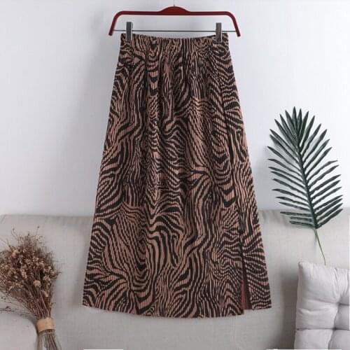 2020 Autumn Winter Vintage Zebra pattern Print Long Skirt woman fashion Women High Waist Midi Skirt Ladies Beach Sexy Wrap Skirt