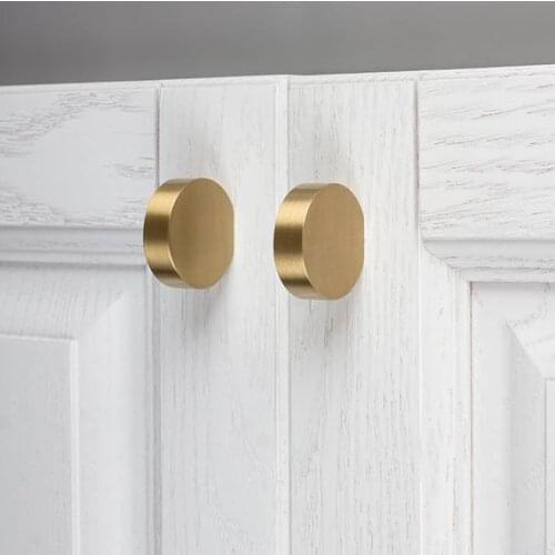 1'' 1.5'' Unique Pure Copper Cabinet Knob Handle Dresser Knobs Gold Brass Drawer Pulls Handles Modern Simple Knob Kitchen Knobs