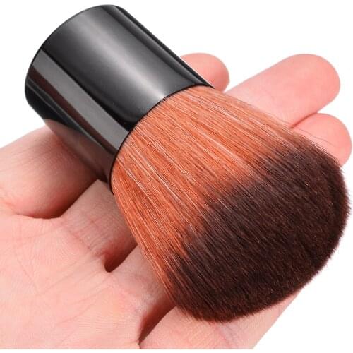1pcs New Powder Soft Fiber Brushes Metal Handle Makeup Round Brush Cosmetic Blush Brush Beauty Tool 7x3cm