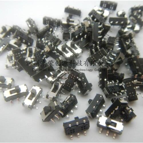 100pcs 6 pins small toggle handle height 2/3/4mm 2 grade vertical toggle DVD power switch MST-22D18