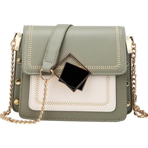 2020 Chain PU Leather Crossbody Bags For Women Small Shoulder Messenger Bag Special Lock Design Female Travel Handbags