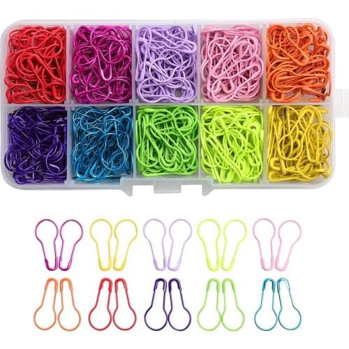 320/500pcs Mix Colors Gourd Shape Safety Pins Metal Clips Gourd Pins Knitting Cross Stitch Marker Tag Pins Clips