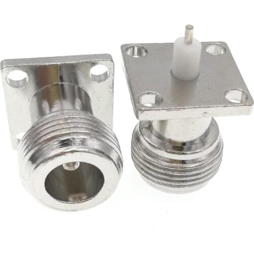 50PCS N-KFD-5 N Female Jack Panel Mount RF Coax Connector Flange Solder Zinc-alloy