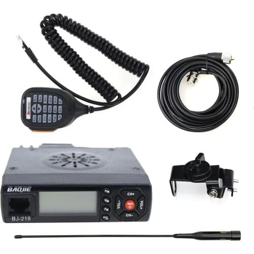 BJ-218 Mini Car Mobile Transceiver 25W High Power VHF UHF 128 Channels Dual Band Two Way Radio Set