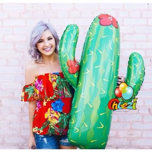 1pcs Large Cactus Tree helium Foil Balloons Tropical Forest Plants Hawaii Tropical Forest Decorations globos Party Supplies Toys