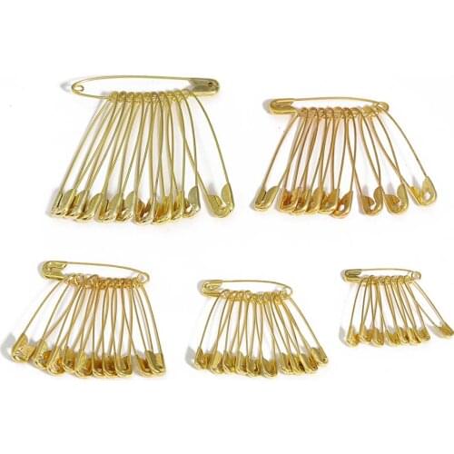 50/100Pcs/lot Safety Pins DIY Sewing Tools Accessory Gold Metal Needles Large Safety Pin Small Brooch Apparel Accessories