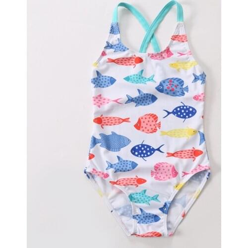 2020 New Children One Piece Girls Fish-shaped Printing Swimwear Swimsuit Teenagers Girls Bathing Suits Children Beach Bikini