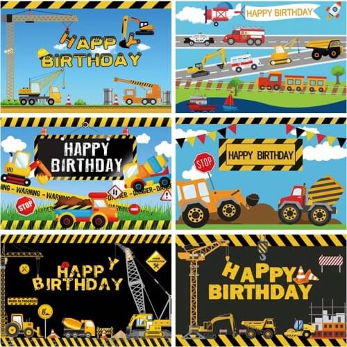 Yeele Birthday Background Construction Zone Excavator Truck Crane Builder Newborn Shower Boy Photography Backdrop Photo Studio