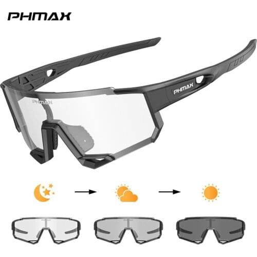 PHMAX Photochromic Cycling Glasses Bicycle Outdoor Sports Sunglasses Men Women Glasses MTB Road Bike Goggles Bike Eyewear
