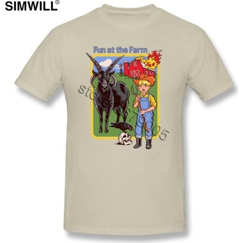 Simple Fun At The Farm T Shirts Men Crew Neck Tee Short Sleeved Soft Cotton Tshirts Gentlemen Big Size T-Shirts 4XL 5XL 6XL
