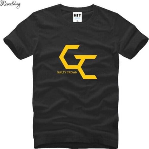 Guilty Crown Anime COS Printed T Shirts Men Summer Short Sleeve O-Neck Cotton Mens T-Shirt Cartoon Male Top Tee Fans Clothing