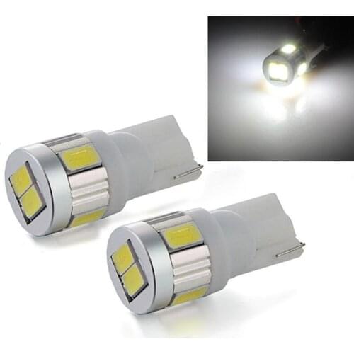 2 PCS T10 6 5630 SMD LED Car Park Light Brake Light Rear Lamp White Light DC 12V