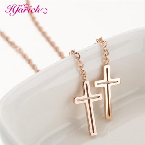 Classic Elegant Women Long Earrings Cross Charm Drop Earrings Gold Chain Tassel Earrings Fine Jewelry Upper Ear Pendients