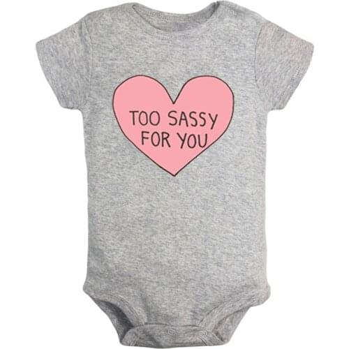 Pink Love Too Sassy For You All I Care About Is Sleep&Eat Newborn Baby Girl Boys Clothes Short Sleeve Romper Outfits 100% Cotton