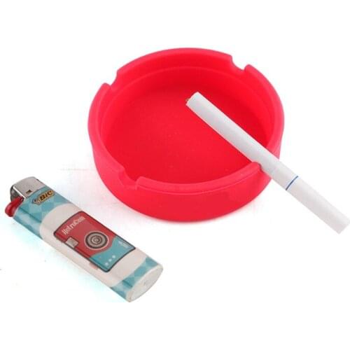 Creative Portable Rubber Ashtray Silicone Cigarette Smoking Bedroom Round Smoke Bin Cigarette Cigar Pipe Holder Anti-scalding