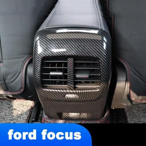Lsrtw2017 Car Rear Armrest Cover Protective Interior Accessories Carbon Fiber for Ford Focus MK4 2019 2020 2021 Auto Parts