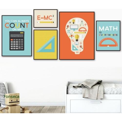 Math Calculator Fibonacci Posters Nordic Canvas Painting Early Education Wall Art Modular Pictures for Study Room Kids Room