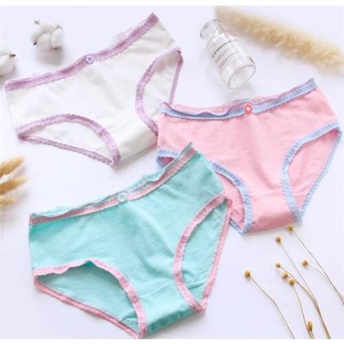 New Arrived 4Pcs/Lot Girl Panties Underwear Lace Briefs Cotton Lingerie Soft Comfortable Bowknot Cartoon Panty Wholesale L023-4