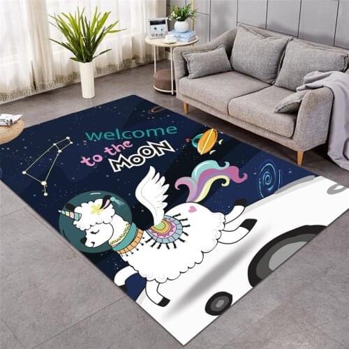 New Unicorn Carpets for Living Room Space Llama Area Rug Cartoon Alpaca Sheep Floor Kids Bedroom Fashion Carpets
