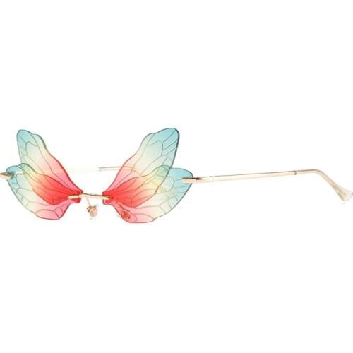 New Fashion Trend Personality Glasses Frameless Rimless Sunglasses Vintage Dragonfly Steampunk Sunglasses For 2021 Hot Sale