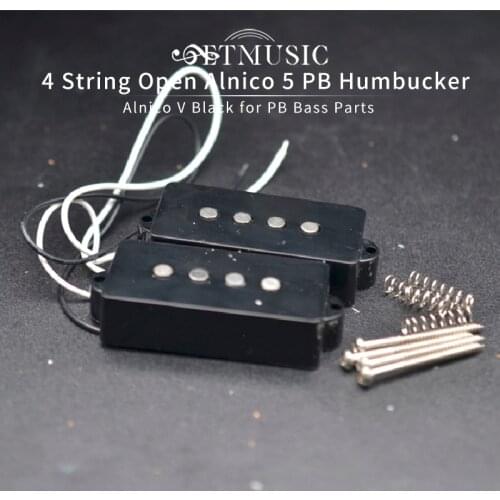 Open Alnico 5 PB P Bass Pickup Humbucker Pickup Bass 4 String Alnico V Black for PB Bass Parts Replacement