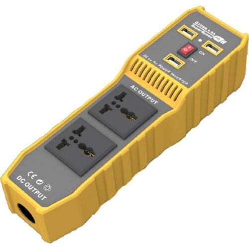 Power Inverter Stable Quick Charging Metal Power Converter with 3 USB Ports Car Accessories