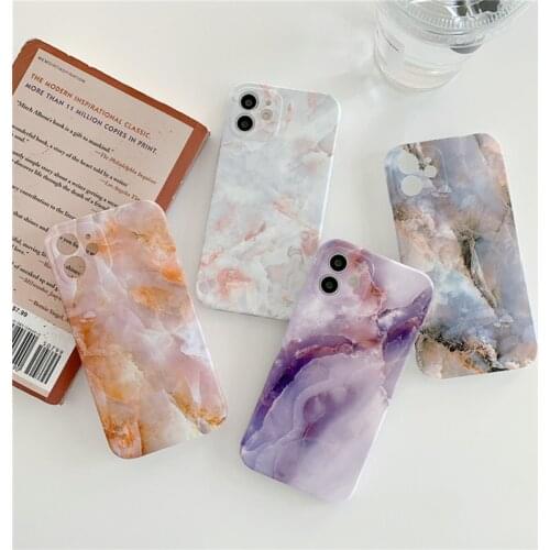 Luxury Marble Texture Phone Case For iPhone 11 Pro 12 Pro Mini Max X XR XS Max 7 8 Plus SE 2020 Camera Protection Soft IMD Cover