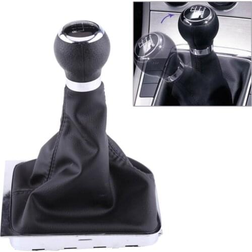 Shift Knob Comfortable Anti-scratch Black 6 Speed Car Gear Stick with Dust-proof Cover for VW-Passat B6 2005-2012