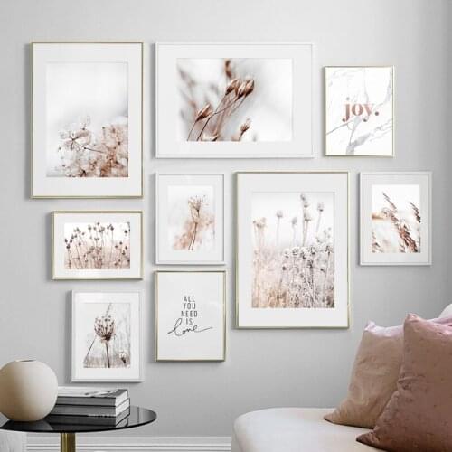Nordic Posters And Prints Autumn Grass Kapok Dandelion Reed Flower Scenery Wall Art Canvas Painting Wall Pictures For Room Decor