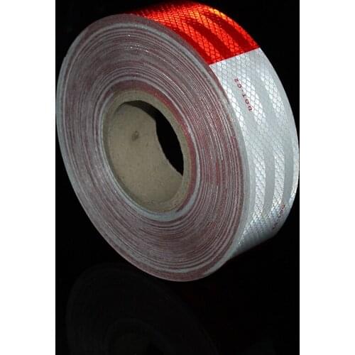 Reflective Safety Conspicuity Tape Automotive Motorcycle Bicycle Boat 6 Inch Red and White DOT C2 Safety Warning Tape Stickers